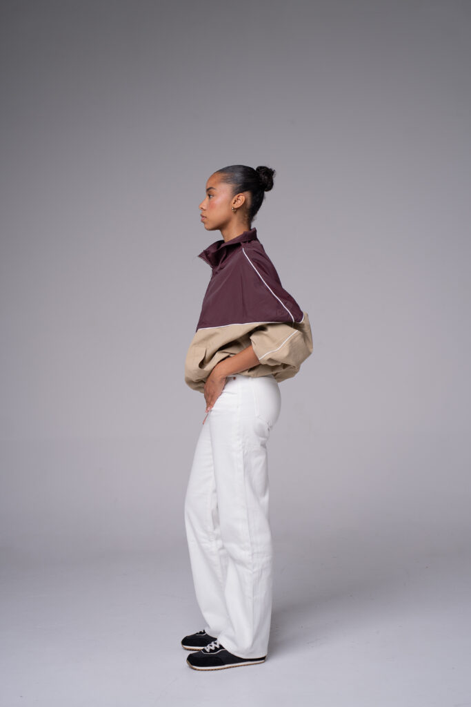 Bomber bicolore zippé – vue 2