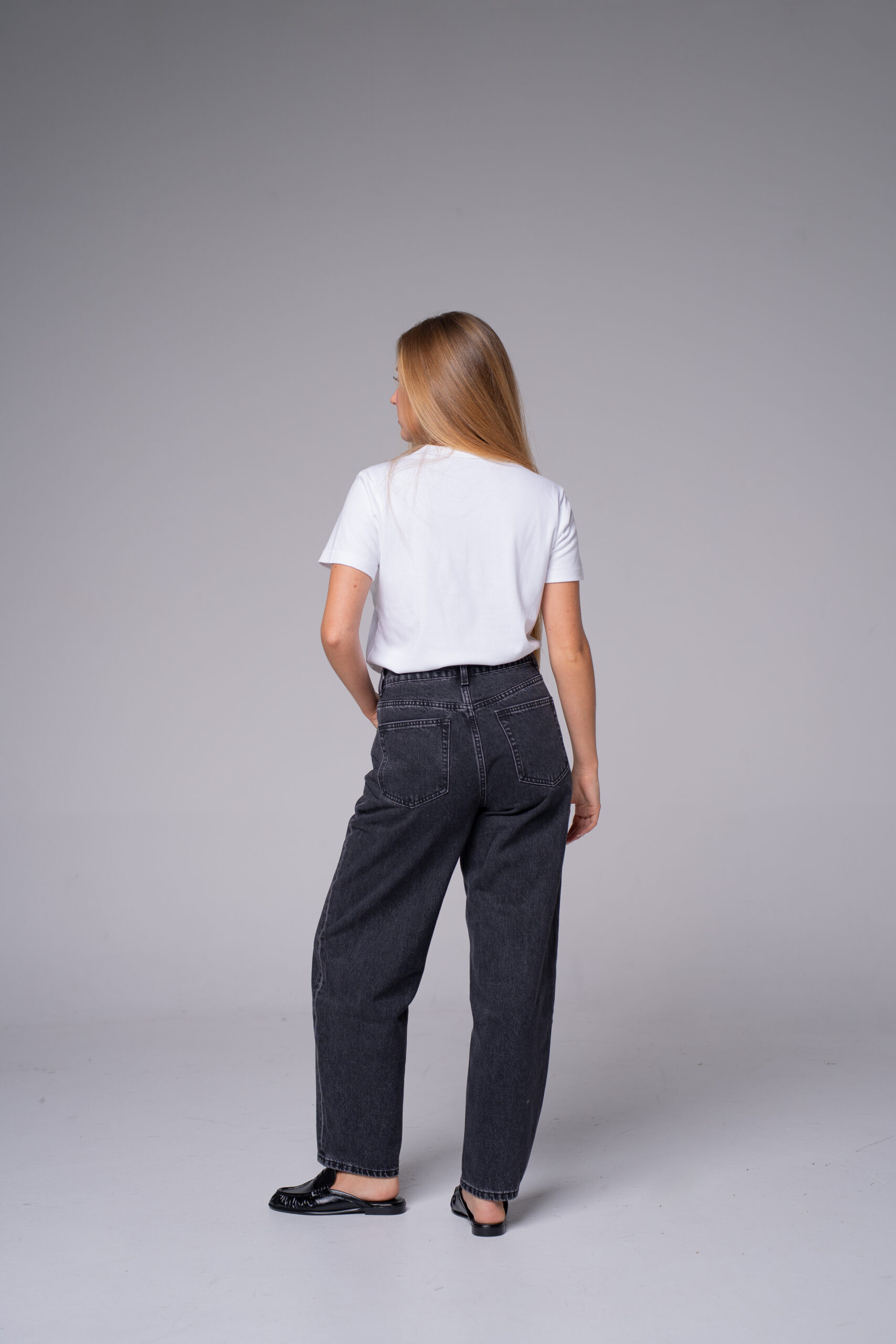 Jean barrel gris – photo 2