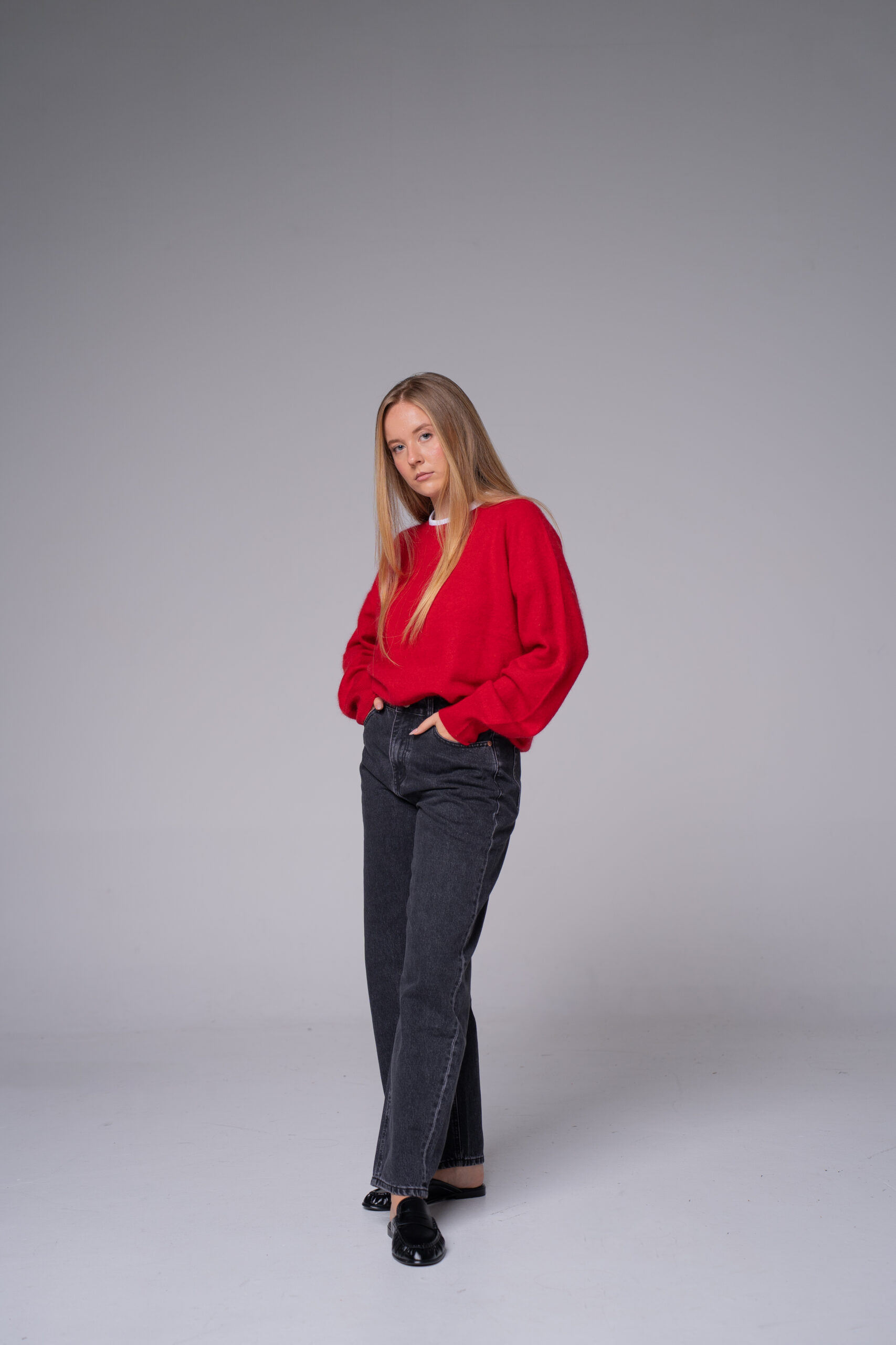 Pull laine col rond – photo 1