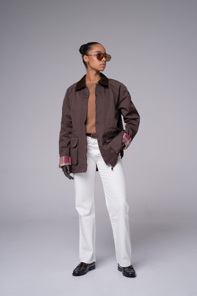 Veste à col en velours côtelé
