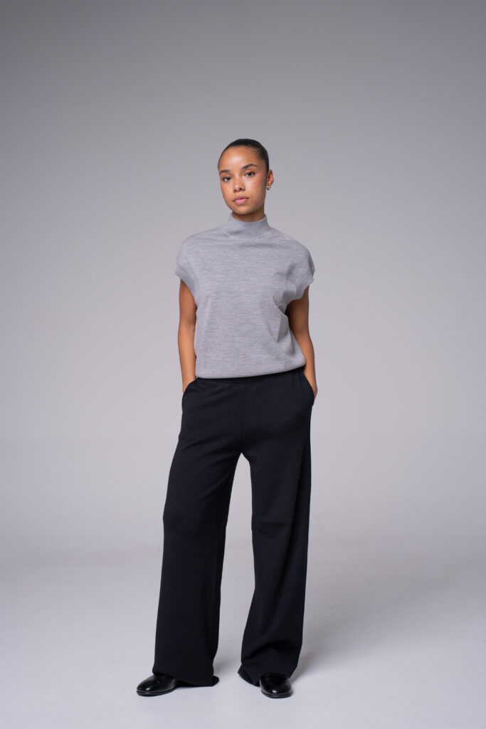 Pantalon large en maille