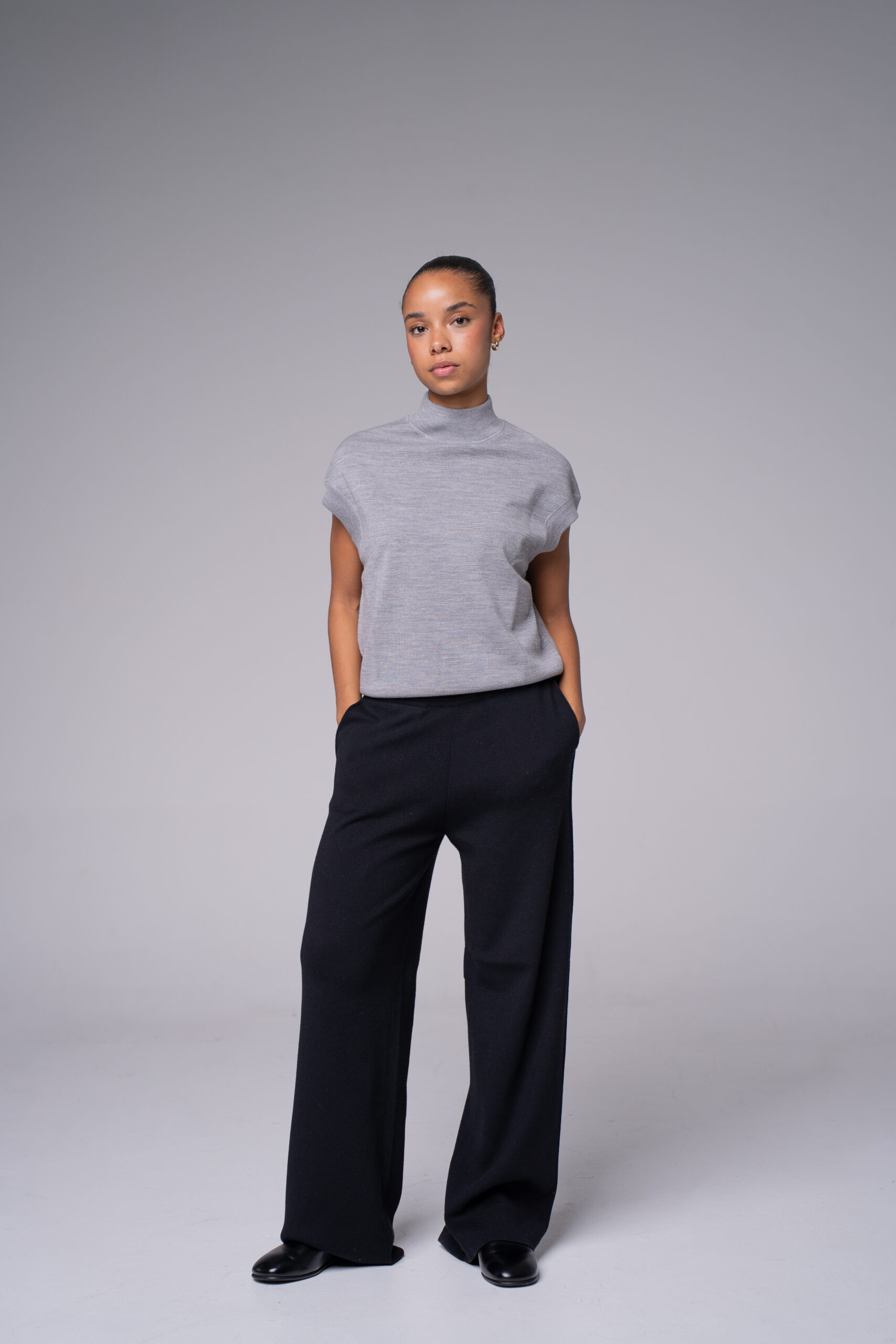 Pantalon large en maille