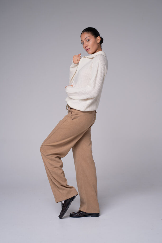 Pull en maille à col zippé – vue 2
