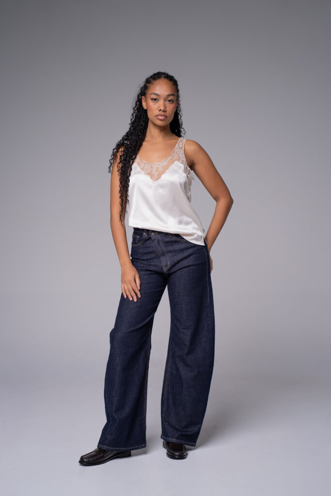 Jean brut large taille haute
