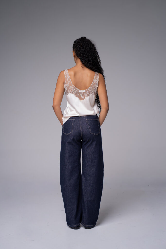Jean brut large taille haute